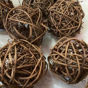 Wood wicker decorative balls